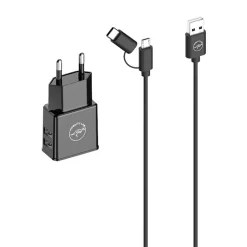 Mobility Lab - Adaptateur secteur - 2 connecteurs de sortie (USB) - sur le câble : Micro-USB - noir