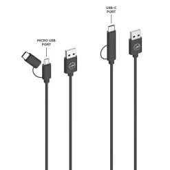 Mobility Lab - Adaptateur secteur - 2 connecteurs de sortie (USB) - sur le câble : Micro-USB - noir