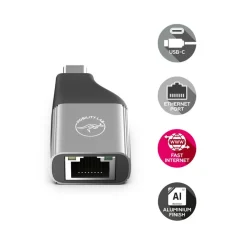 Mobility Lab - Adaptateur USB-C 3.0 OTG vers RJ45 - gris