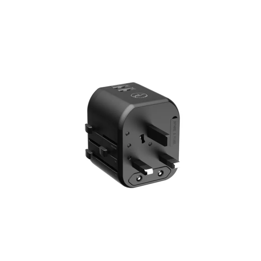Mobility Lab - Adaptateur de voyage universel - 2 USB - noir