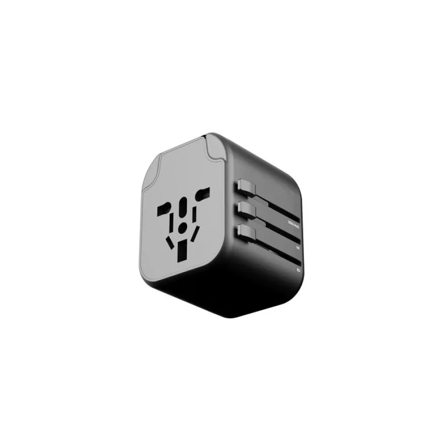 Mobility Lab - Adaptateur de voyage universel - 2 USB - noir