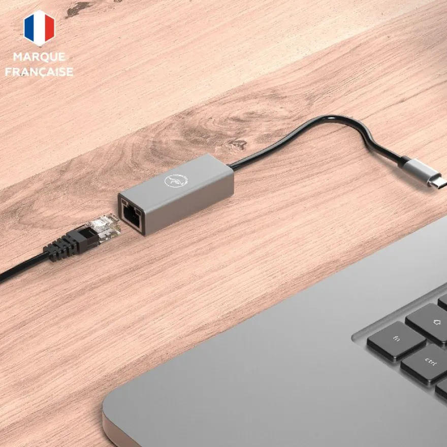 Mobility Lab - Adaptateur USB-C vers RJ45 - gris