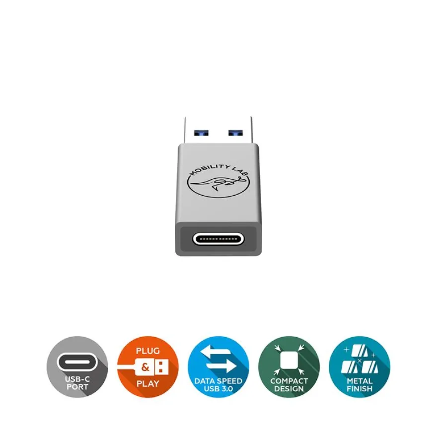 Mobility Lab - Adaptateur USB-C vers USB 3.0 - gris