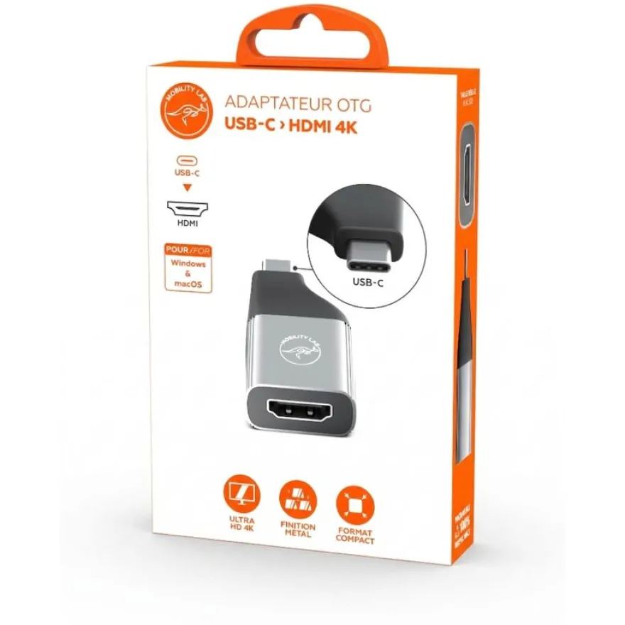 Mobility Lab - Adaptateur USB-C vers HDMI - gris
