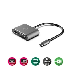 Mobility Lab - Adaptateur USB-C vers HDMI/VGA - gris