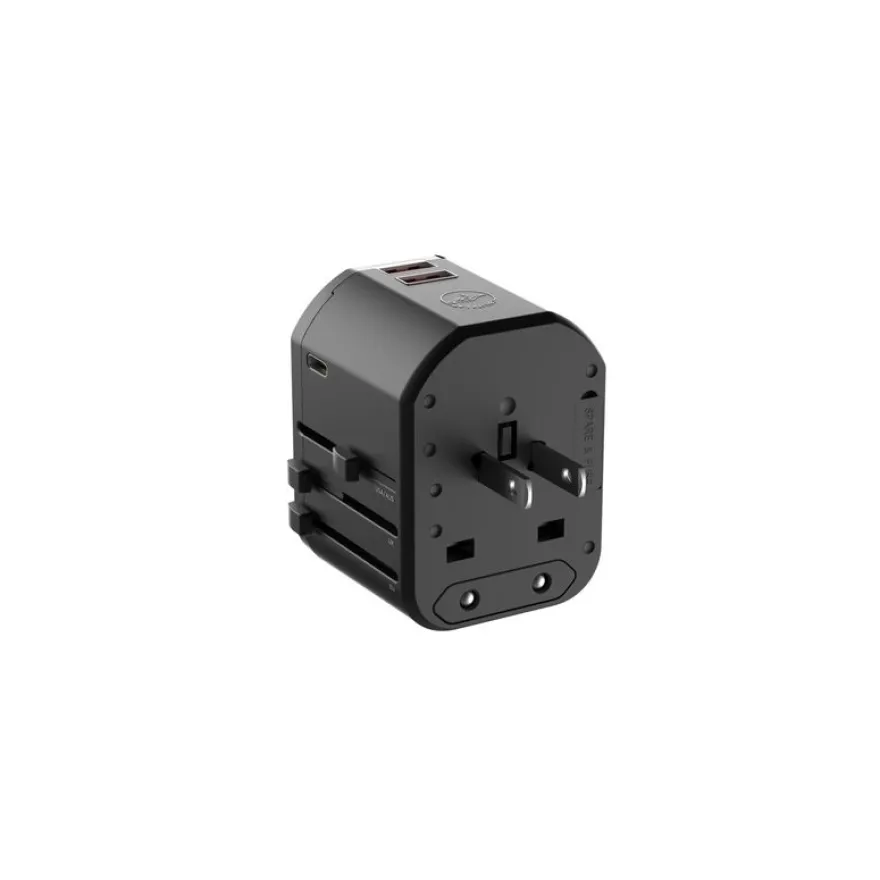 Mobility Lab - Adaptateur de voyage universel - 2 USB+ USB-C - noir