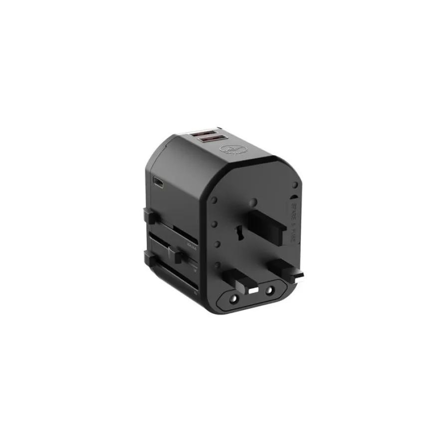 Mobility Lab - Adaptateur de voyage universel - 2 USB+ USB-C - noir