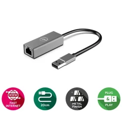 Mobility Lab - Adaptateur USB vers RJ45 - gris