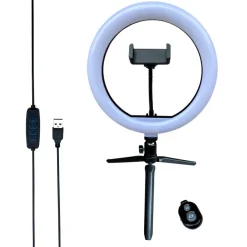 Mobility Lab - Anneau lumineux LED selfie avec trepied - noir