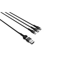 Mobility Lab - Câble 3 en 2 – USB-C, Lightning et micro USB - 1M - noir