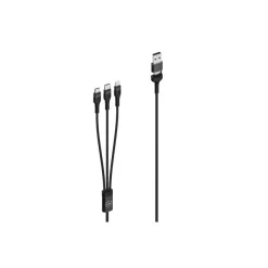 Mobility Lab - Câble 3 en 2 – USB-C, Lightning et micro USB - 1M - noir
