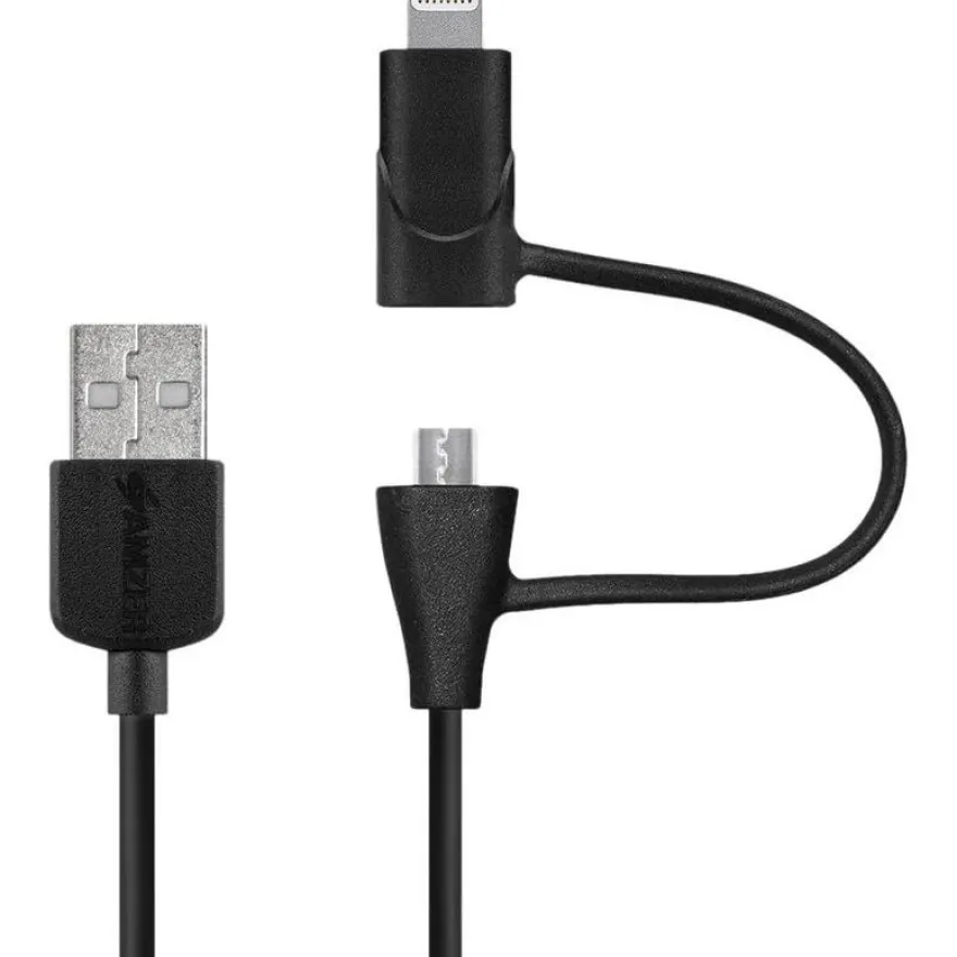 Mobility Lab - Câble USB vers Lightning/Micro USB 2.0 - noir