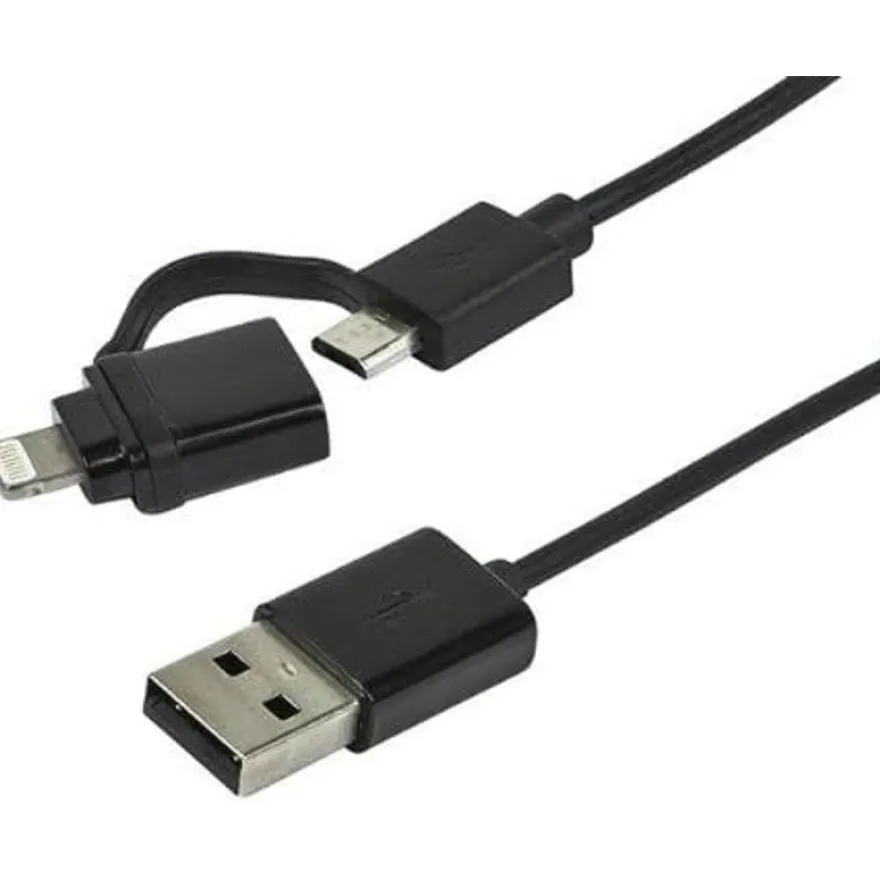 Mobility Lab - Câble USB vers Lightning/Micro USB 2.0 - noir
