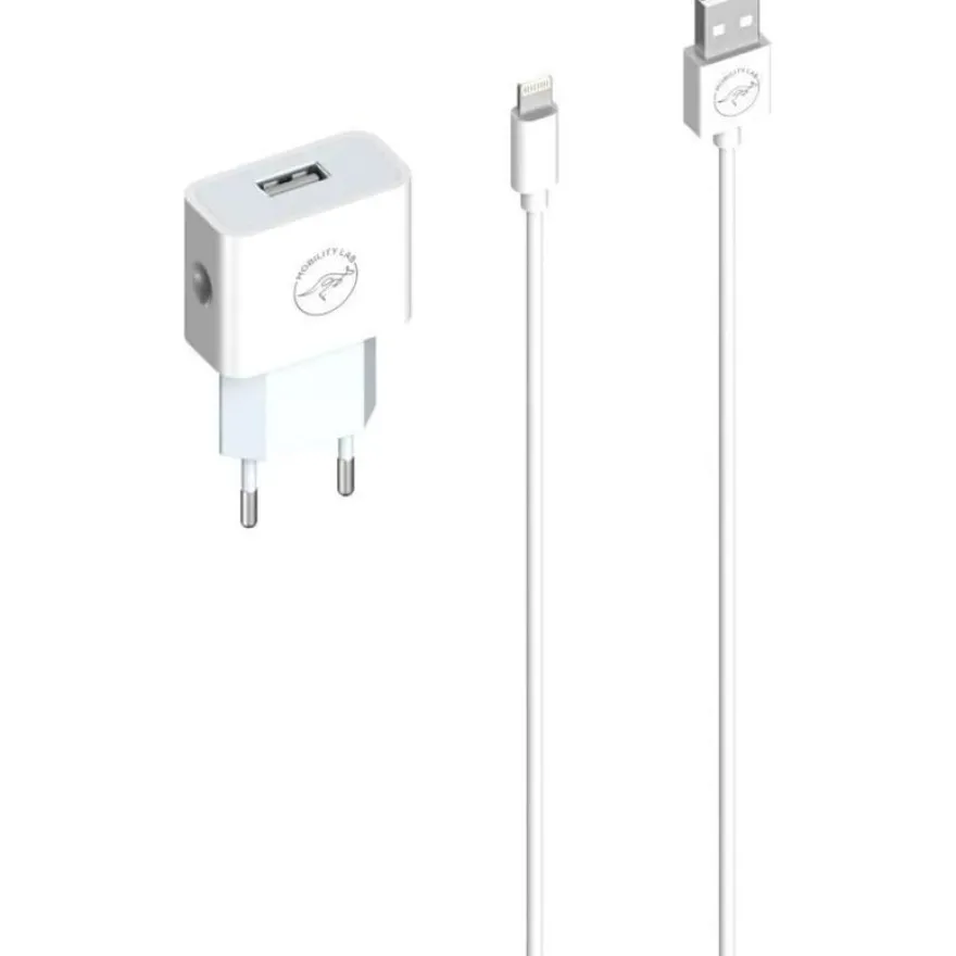 Mobility Lab - Chargeur secteur + câble Lightning - blanc