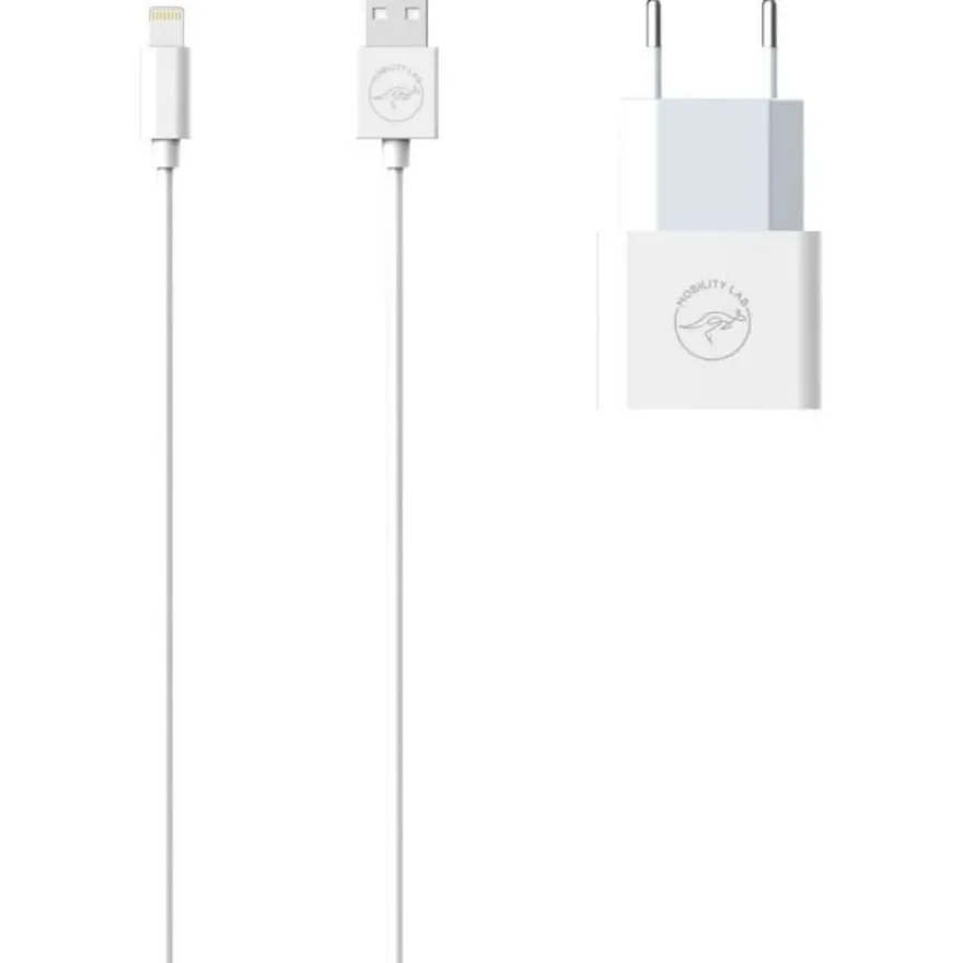 Mobility Lab - Chargeur secteur + câble Lightning - blanc