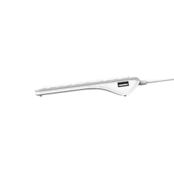 Mobility Lab - Clavier filaire DESIGN pour Mac + 2 HUB USB intégré - Azerty - blanc argenté