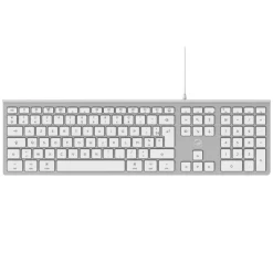 Mobility Lab - Clavier filaire DESIGN pour Mac + 2 HUB USB intégré - Azerty - blanc argenté