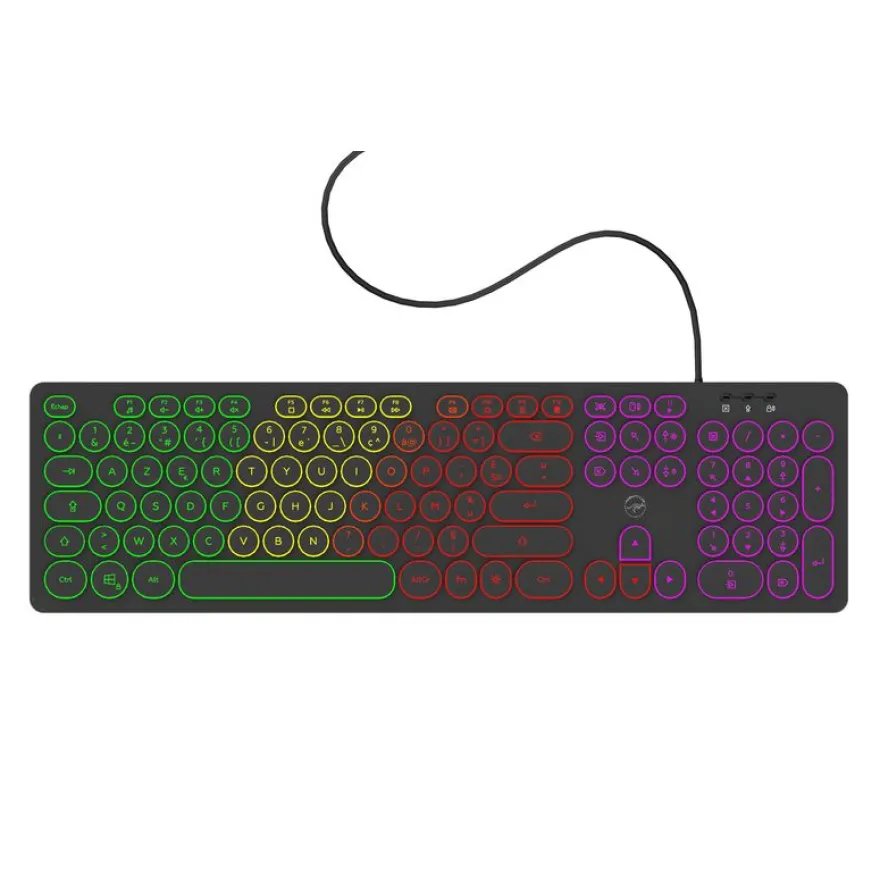 Mobility Lab - Clavier filaire rétro-éclairé - touches rondes - Azerty - noir