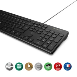 Mobility Lab - Clavier filaire BUSINESS + 2 HUB USB intégré - Azerty - noir