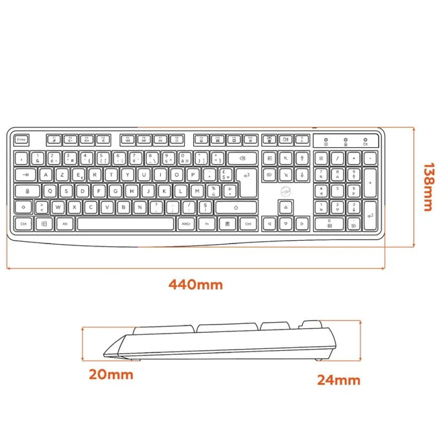 Mobility Lab - Clavier sans fil DELUXE - Azerty - noir