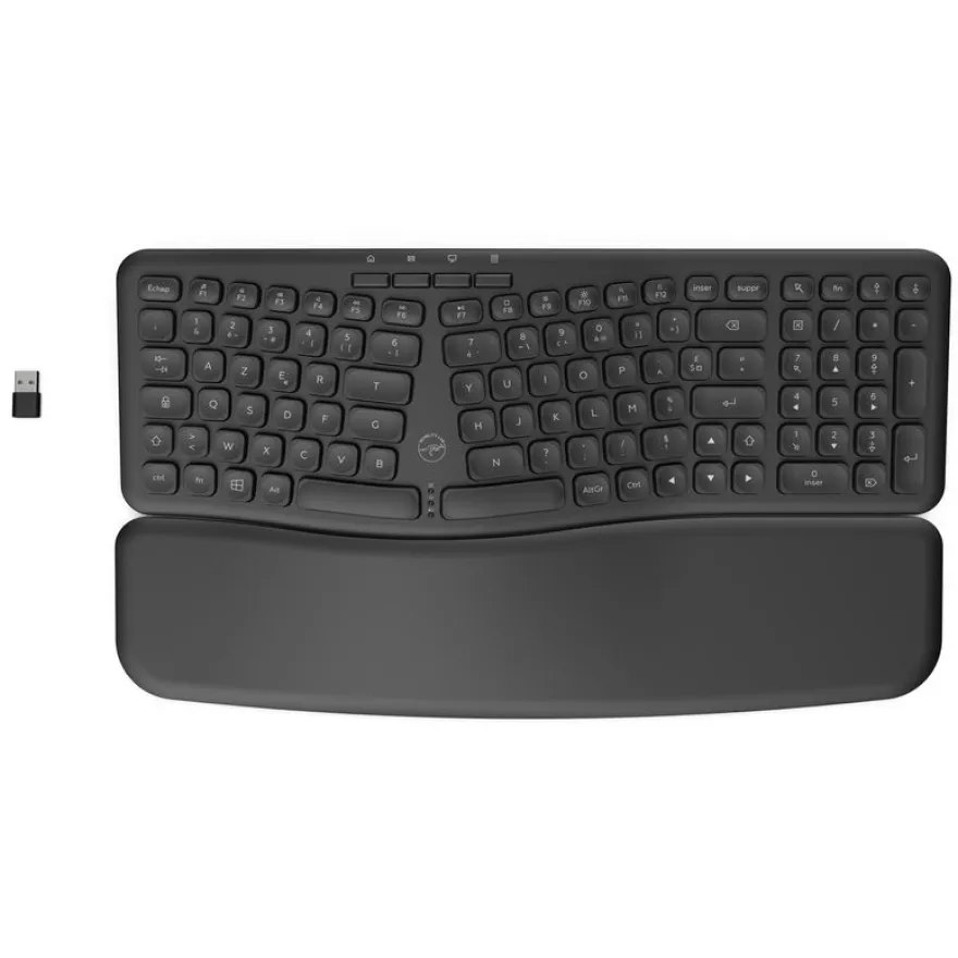 Mobility Lab - Clavier sans fil ERGONOMIQUE - Azerty - noir