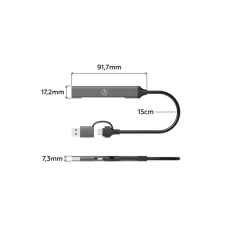 Mobility Lab - Hub 3 ports USB-C + 1 port USB A - gris sidéral