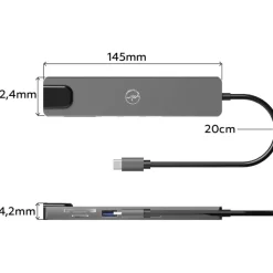 Mobility Lab - Hub Adaptateur USB-C 8-en 1 - 100W - gris sideral