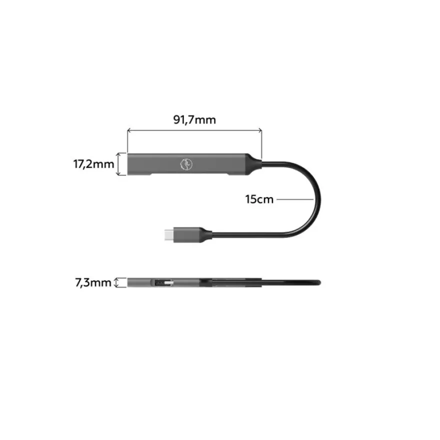Mobility Lab - Hub USB-C 4 ports - gris sidéral