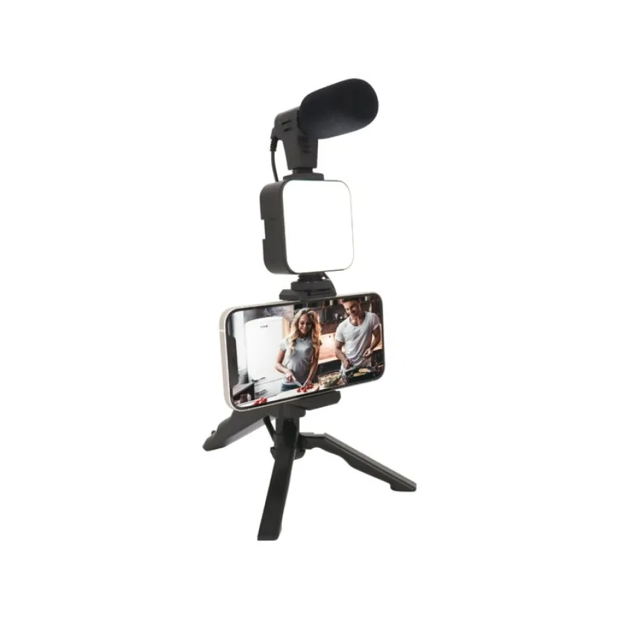 Mobility Lab - Kit Vlogger - Trépied + micro + lumière pour smartphone