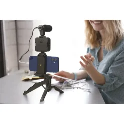 Mobility Lab - Kit Vlogger - Trépied + micro + lumière pour smartphone