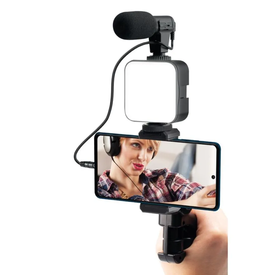 Mobility Lab - Kit Vlogger - Trépied + micro + lumière pour smartphone