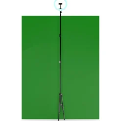 Mobility Lab - Pack anneau lumineux LED selfie + fond vert 2M - noir