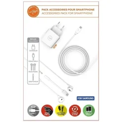 Mobility Lab - Pack téléphonie - chargeur + câble USB-C + écouteur + adaptaeur USB-C/jack
