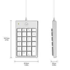 Mobility Lab - Pavé numérique filaire pour Mac - blanc argenté