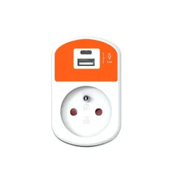 Mobility Lab - Prise murale + Chargeur Rapide USB-A & USB-C - blanc