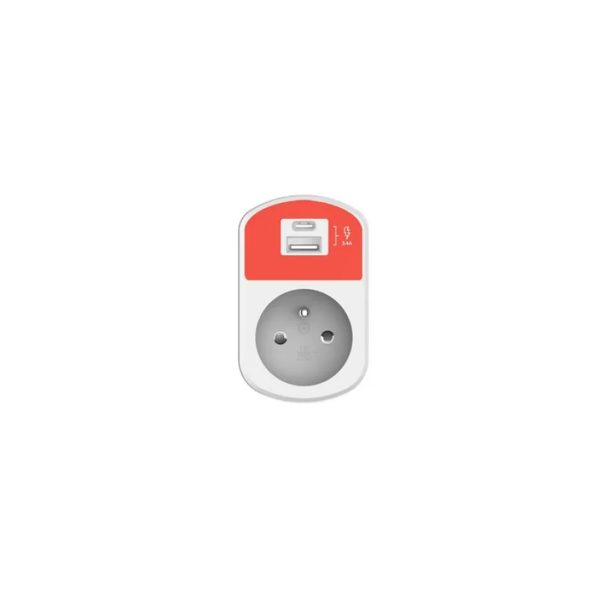 Mobility Lab - Prise murale + Chargeur Rapide USB-A & USB-C - blanc