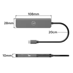 Mobility Lab - Station d'accueil USB-C 6-en 1 - gris