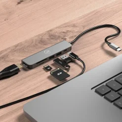 Mobility Lab - Station d'accueil USB-C 6-en 1 - gris