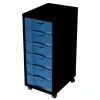Module de bureau - 6 tiroirs - 71x30x39 - noir et bleu
