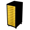 Module de bureau - 12 tiroirs - 71x30x39 - noir et jaune