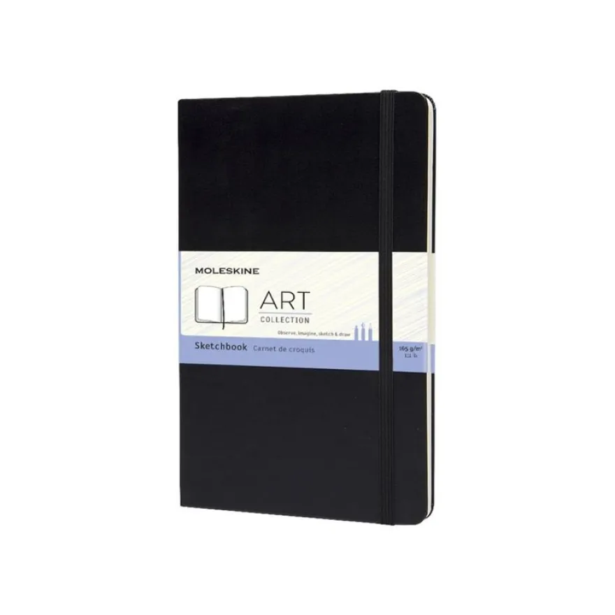 Moleskine Art Collection - Bloc d'esquisse - 13 x 21 cm - 104 pages - ivoire - uni - noir
