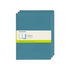 Moleskine Cahier - Journal - reliure cousue - XL - 190 x 250 mm - papier ivoire - uni - couvre bleu vif - carton (pack de 3)