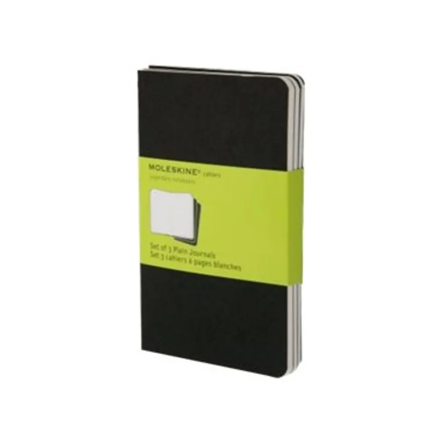 Moleskine Cahier Pocket - 3 journaux - 9 x 14 cm - 64 pages - uni - noir