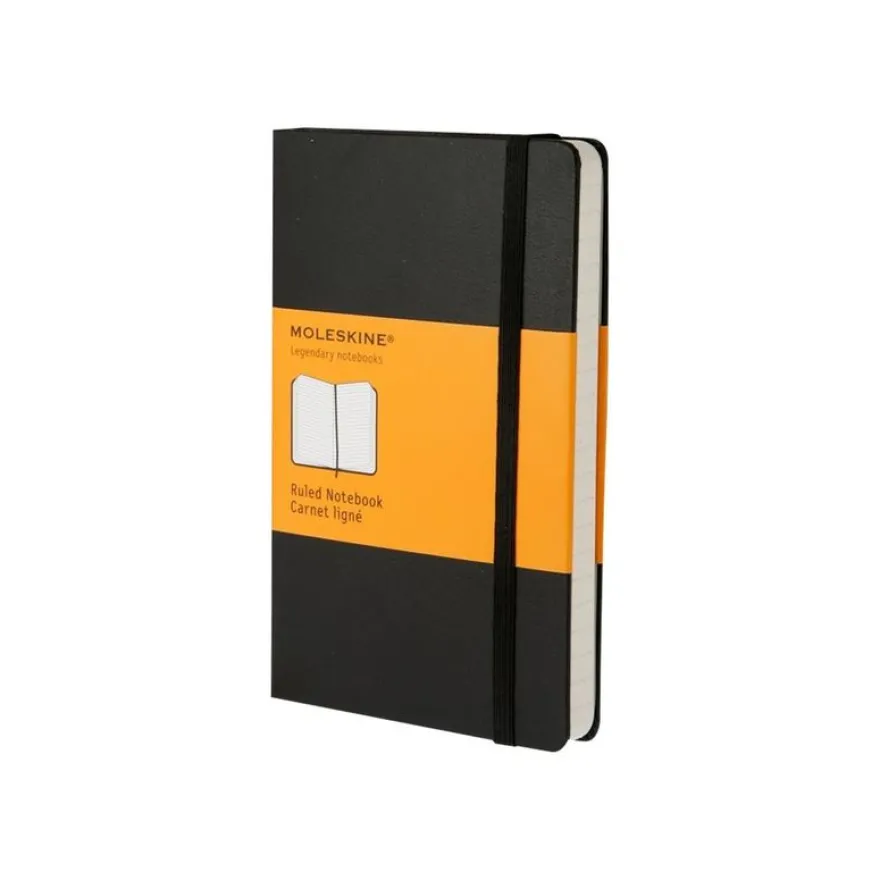 Moleskine Classic Large - Cahier - 130 x 210 mm - 240 pages - papier ivoire - ligné - noir