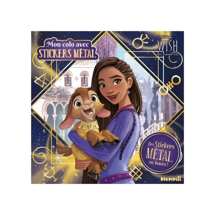 Mon colo avec stickers métal - Des stickers métal en bonus! - Disney Wish - livre de coloriage / d'activités