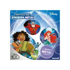 Mon colo avec stickers métal (Ariel, Mirabel, Mr Indestructible) - Des stickers métal en bonus ! - Disney 100 - livre de coloriage / d'activités