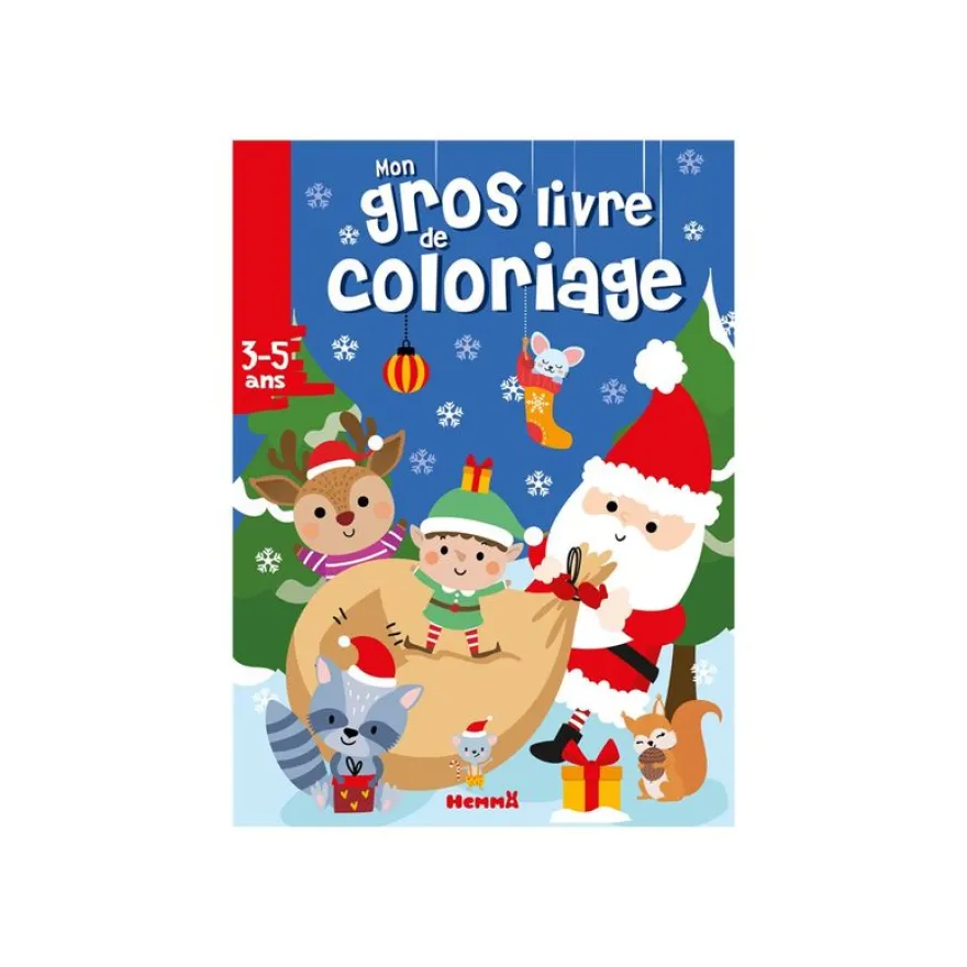 Mon Gros Livre De Coloriage - Père Noël, écureuil, raton laveur et leurs amis