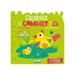 Mon p'tit hemma - coloriage et gommettes pour lespetits - les animaux de la ferme - + de 300 gommettes