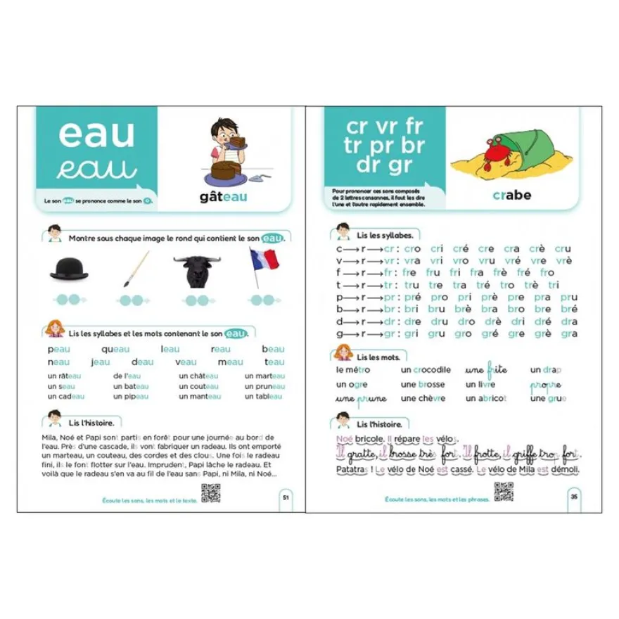 Méthode de lecture syllabique - Regarde, je lis avec Mila et Noé - par Battut Eric, Gribouille Mary
