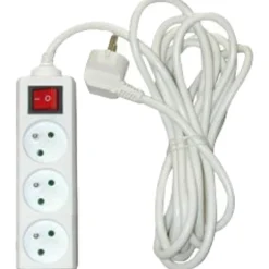 Multiprise avec interrupteur 3 prises - 4m